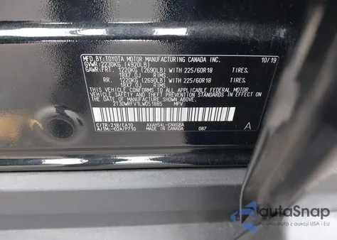 2020 Toyota Rav4 Hybrid Limited из США, поврежденный, VIN 2T3DWRFV1LW051885